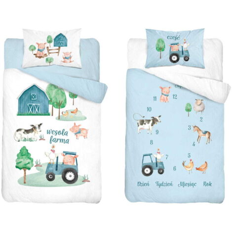 Ropa de cama para bebé 100x135 Tractor Farm ALGODÓN