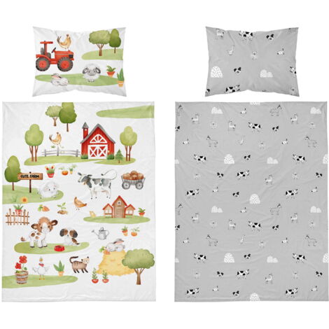 Ropa de cama para bebé 90x120 Tractor Farm ALGODÓN