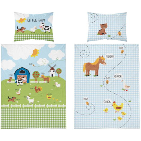 Ropa de cama para bebé 90x120 Tractor Farm ALGODÓN