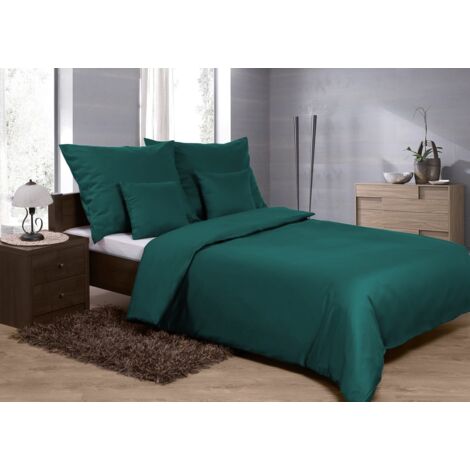 Ropa de cama raso de algodón 220x200 +2x70x80+2x40x40 verde34 MATEX