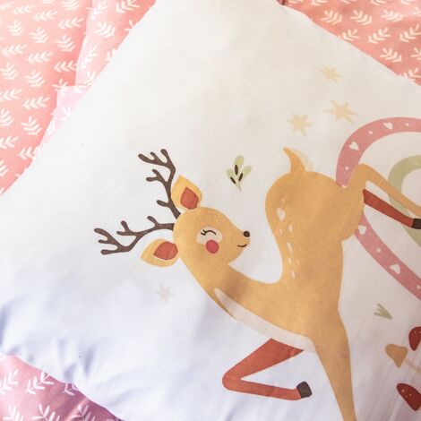 Ropa de cama reversible de microfibra estampado bosque encantado, 1 plaza