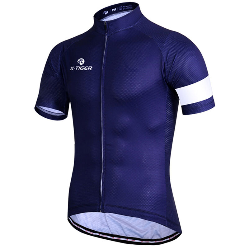 

Ropa de ciclismo de verano Camiseta de ciclismo de carretera / montana Ropa masculina Manga corta de secado rapido,Raya azul y blanca, L