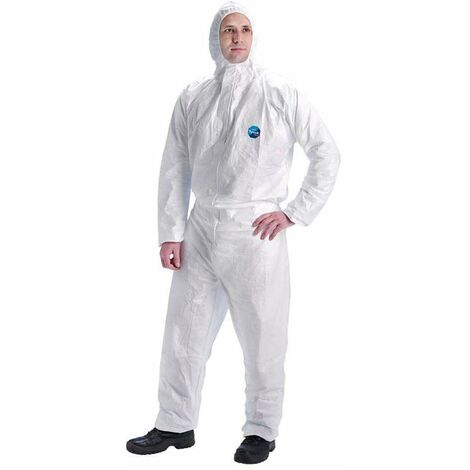 Ropa de protección química ZOLGINAH, Categoría III, Tipo 5 y 6  Frente en Tyvek Detrás en SMS  Blanco  Tamaño 170 cm (largo)