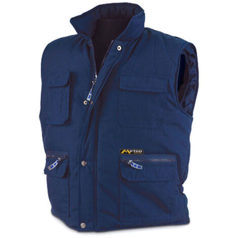 ropa finstock abrigo chaleco azul multibolsillo xxl 288vma polie