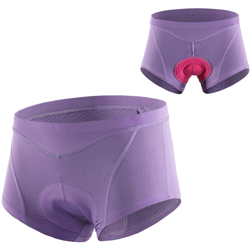 

Ropa interior de bicicleta para mujer Calzoncillos de bicicleta acolchados de gel 3D Pantalones cortos de ropa interior de ciclismo MTB,Morado, L