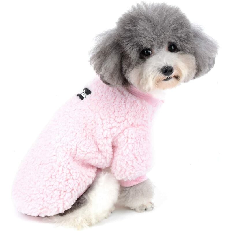 

Ropa para mascotas Abrigo de lana de invierno cálido para perros pequeños Jerseys de lana Suéter de cachorro y gato Jersey Disfraz de Chihuahua （Rosa