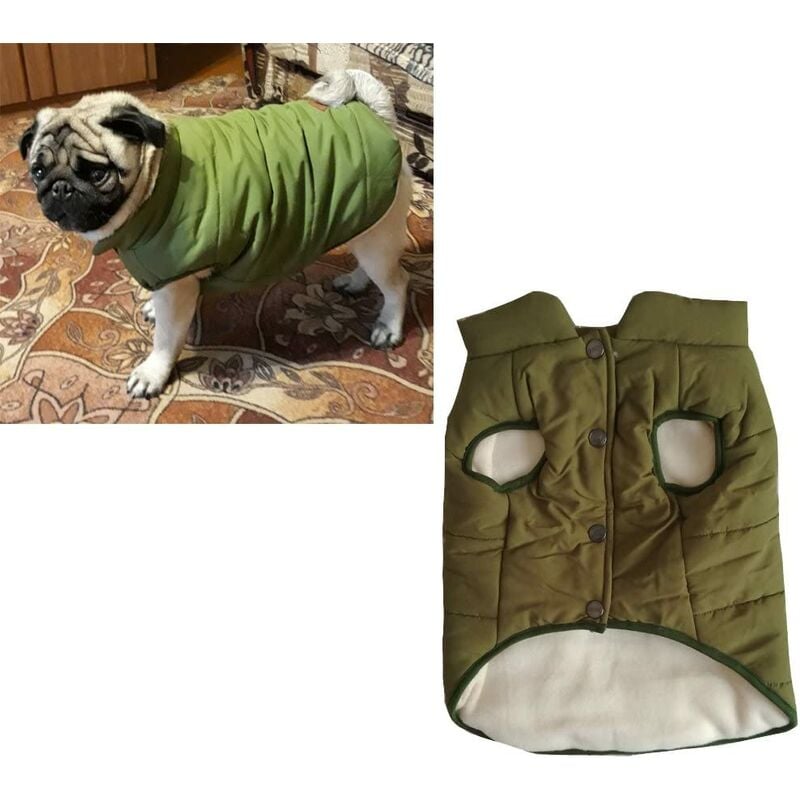 

Ropa para mascotas con capucha Ropa linda para mascotas Abrigo cálido con capucha Bulldog francés Se adapta al chaleco cálido (XL, Verde)
