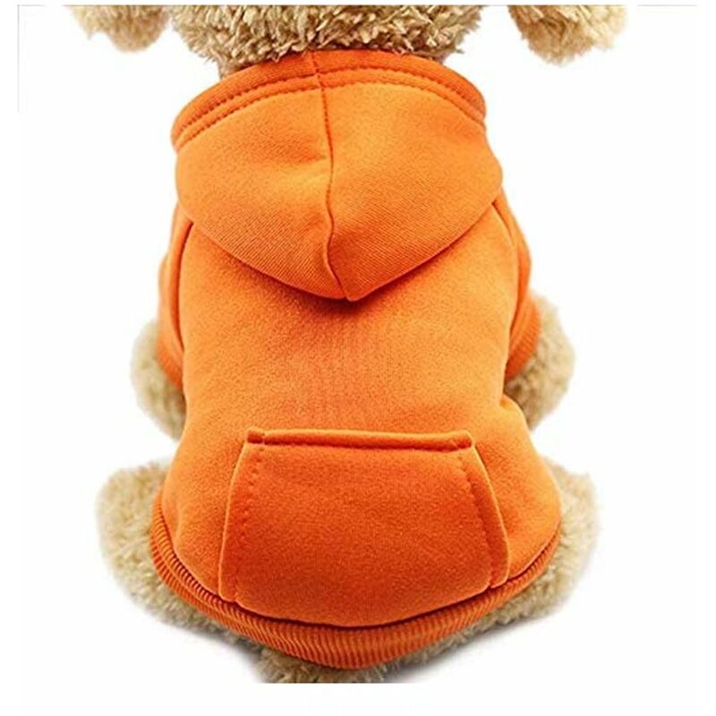 

Ropa para perros de algodón con capucha con chaqueta de invierno y bolsillo exterior Naranja Gr. L.