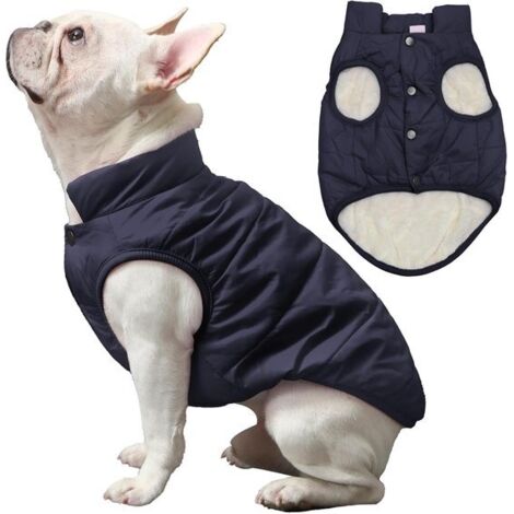 Ropa para perros - Ropa para gatos - Chaleco térmico para perros - Ropa para mascotas - Chaleco de invierno para perros - Azul marino - Talla M