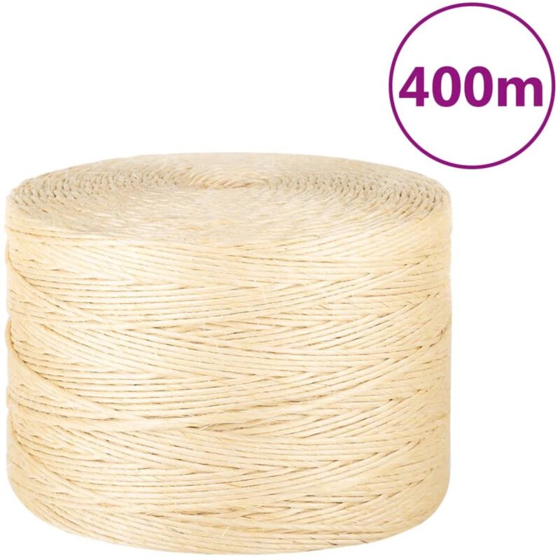 Rope 100% Sisal 3 mm 400 m Vidaxl