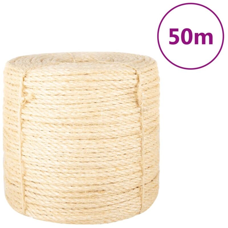 Rope 100% Sisal 6 mm 50 m Vidaxl