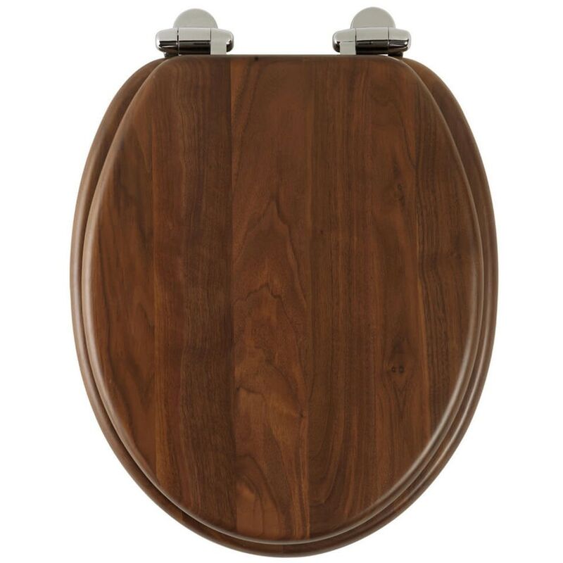 Image of Roper Rhodes Walnut Brown Wooden Soft Close Toilet Seat Top Fix Quick Release