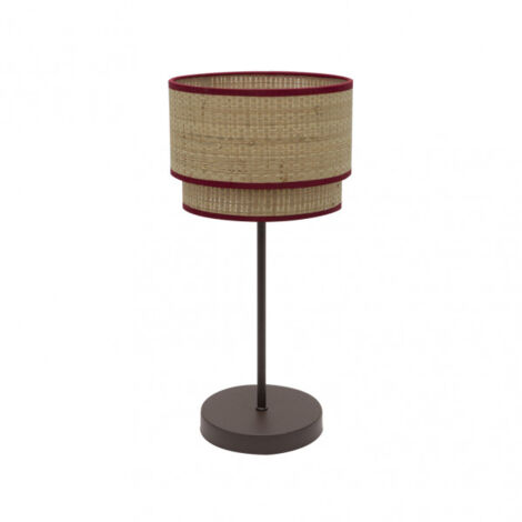 Roque hohe Tischleuchte 1xe27 natur/rot 60x30x30 cm