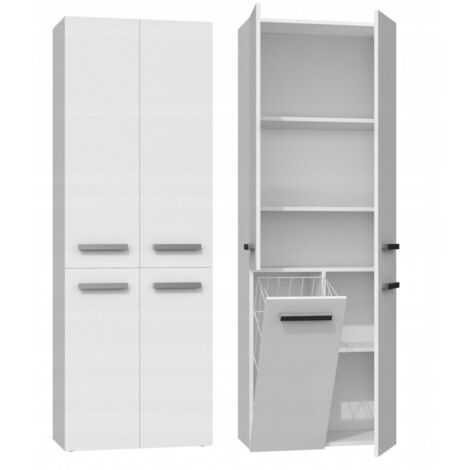 RORY  Bathroom cabinet with basket  Minimalist handles  Dimensions : 174x60x30  Storage column