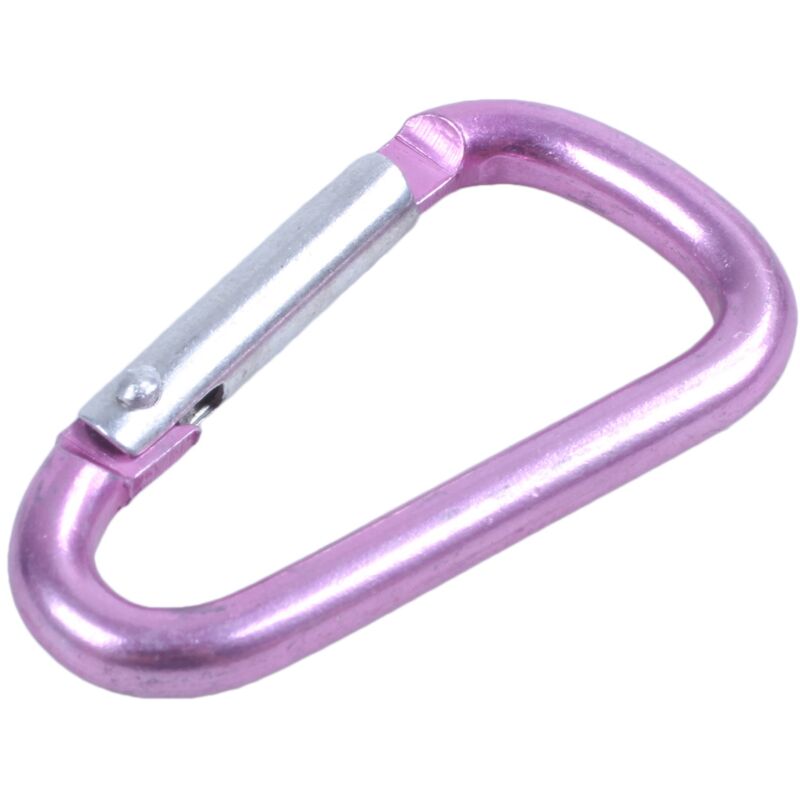 Image of Tlily - Rosa Aluminium-legierung D-shape Federbelastet Verschluss Karabiner