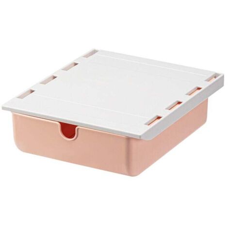 (Rosa) Cajón debajo del escritorio, cajón de almacenamiento oculto, organizador de escritorio, cajón debajo de la mesa sin perforaciones, organizador de cajones autoadhesivo para oficina, hogar,
