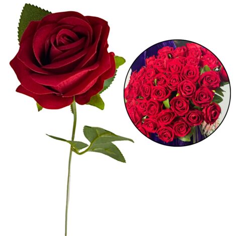 Rosa de terciopelo rojo 50 cm