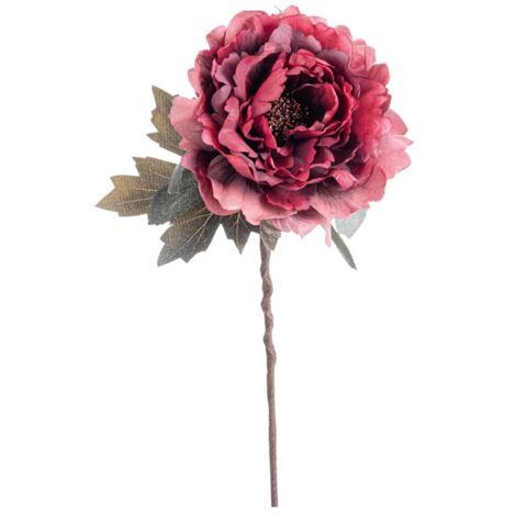 Rosa decorativa "Clover" color Fucsia per interni ed esterni h 32 cm