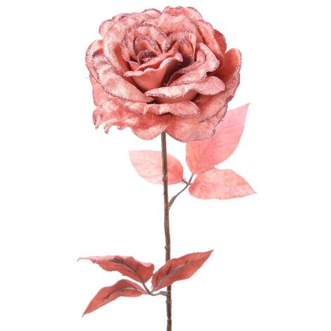 Rosa dekorative Blume mit Glitzer cm 10 x 22 x 60 h