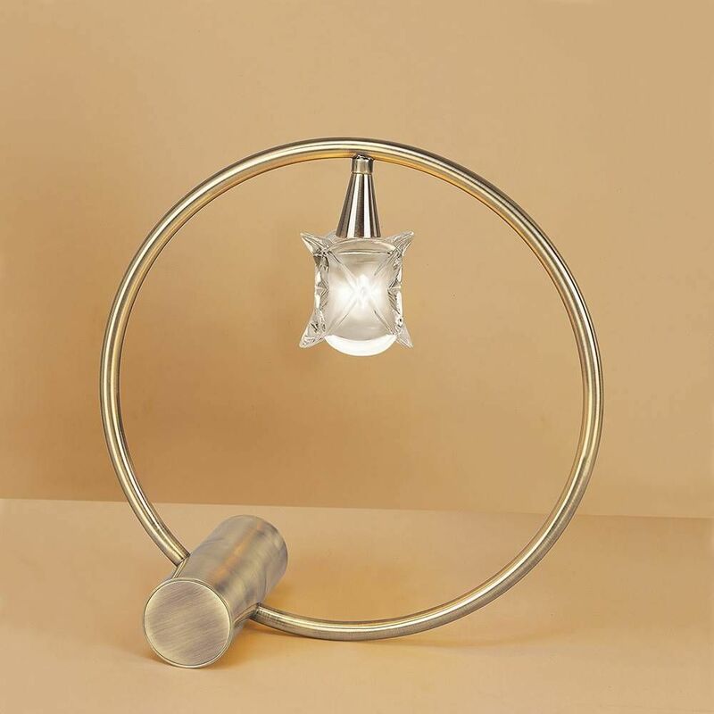 09diyas - Rosa Del Desierto 1 Bulb G9 Table Lamp, antique brass