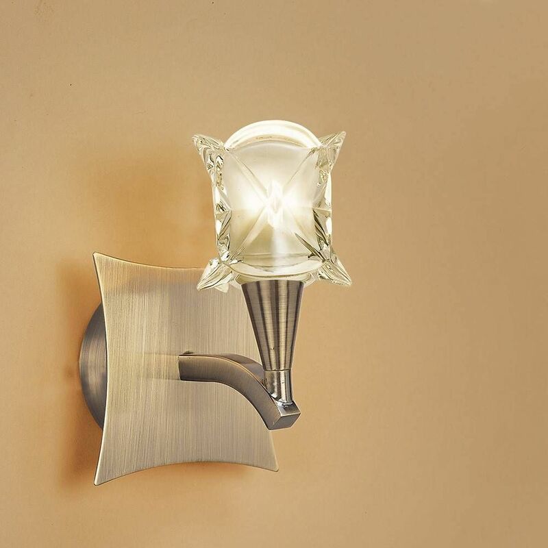09diyas - Rosa Del Desierto wall light with switch 1 Bulb G9, antique brass