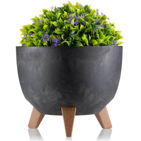 Rosa ECO Blumentopf, schwarzer Beton, 29 x 18 cm