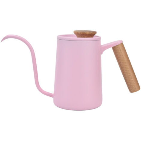 Rosa Edelstahl-Kaffeefilterkanne mit Ausguss, 600 ml