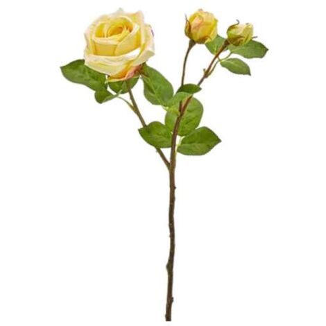 Rosa Elis con 3 rami gialla h 48 cm
