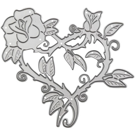 Rosa Herz-Stanzform aus Metall für Scrapbooking, DIY-Karten und Alben – Dekorative Prägeformen