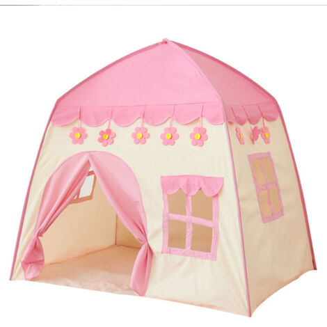 (Rosa) Kinderspielzelt, Kinderburg, Traumschloss-Tipi-Zelt, mit Tragetasche, tragbar