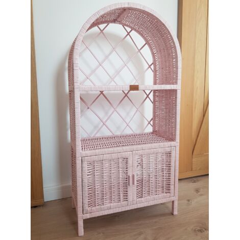 Rosa Korbschrank mit Türen