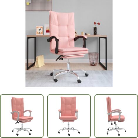Rosa Kunstleder -  Bürostuhl mit Liegefunktion Rosa Kunstleder