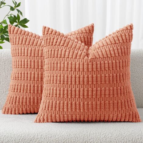 Rosa Plüschkissenbezüge, 50 x 50 cm (ohne Füllung), 2er-Set, Heimdekoration, Sofa, Wohnzimmercouch.