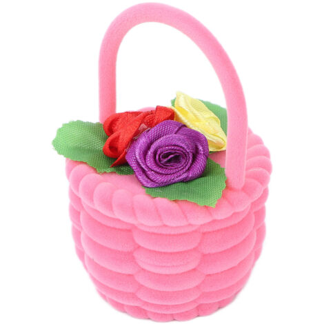 Rosa Reise-Schmuckkästchen mit Blumenmuster – Organizer für Ohrringe, Halsketten und Ringe – Aufbewahrungsbox für Damen