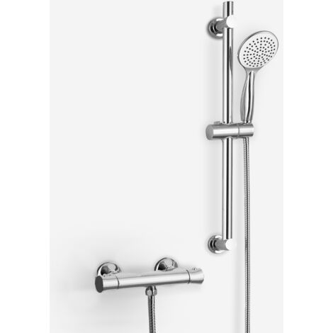 Rosa Round Exposed Thermostatic Shower Mixer Slider Rail Kit