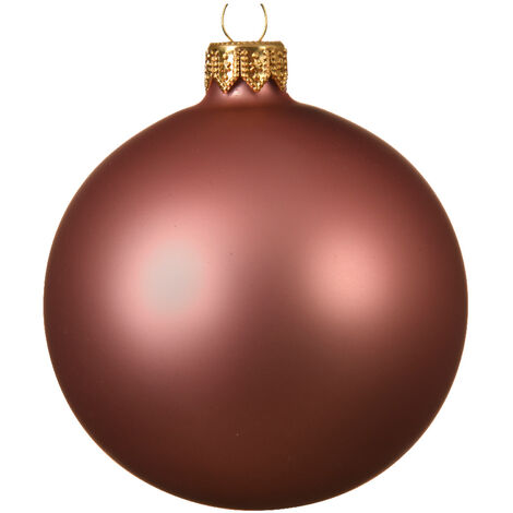 Rosa Samt mattes Glas Weihnachtskugel ø 6cm