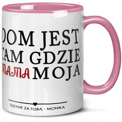 Rosa Tasse als Muttertagsgeschenk für Mama + Name des Kindes