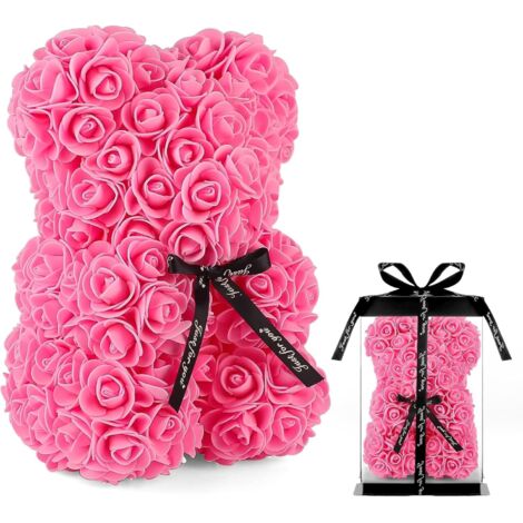 Rosa Teddybär mit Geschenkbox für Frauen, Mütter, Freundinnen, zum Muttertag und zu Hochzeiten