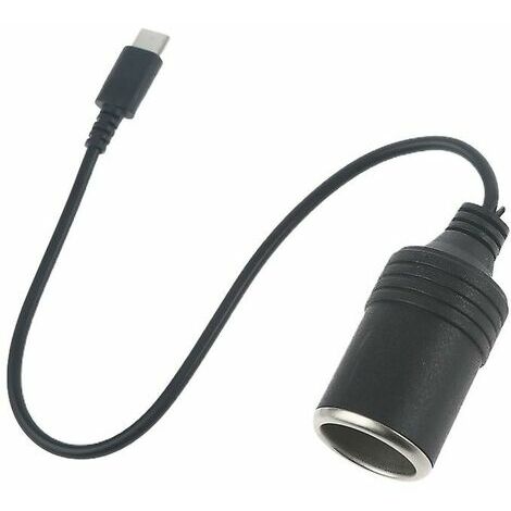 Rosa-Usb C tipo C a 12v enchufe de encendedor de coche cable de alimentación hembra