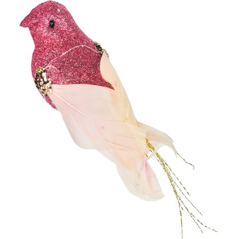 Rosa Vogel - Christbaumschmuck 13 cm
