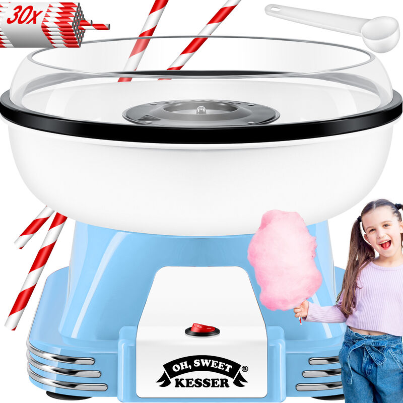 Image of KESSER® Set macchina per zucchero filato per la tua casa - Con 30x bastoncini di zucchero filato e cucchiaio di misurazione - Macchina per zucchero
