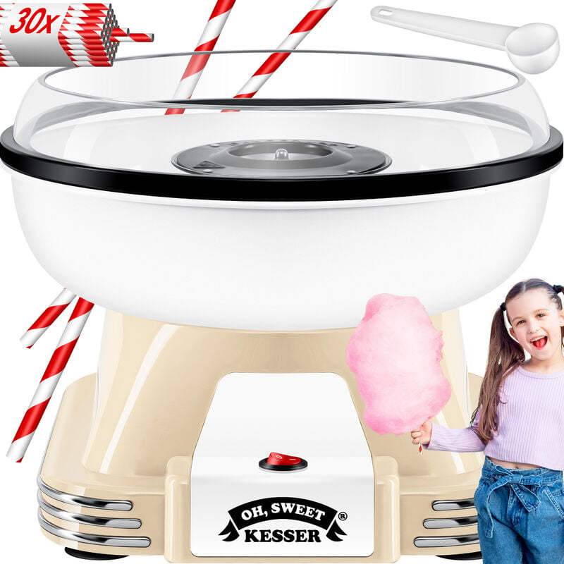 Image of KESSER® Set macchina per zucchero filato per la casa - Con 30x bastoncini per zucchero filato e cucchiaio dosatore - Macchina per zucchero filato