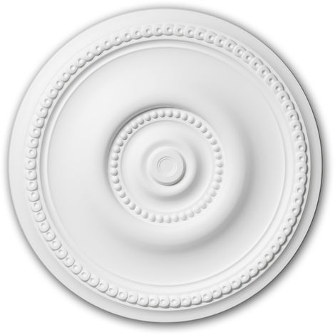 PROFHOME DECOR 156002 Profhome Élement pour plafond Élement décorative style Art Nouveau blanc Ø 52 cm