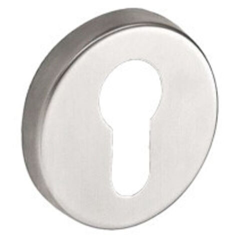 Vachette – Rosace pour porte ronde inox satinée 52mm – Compatible serrures D45 et 5000 – Fixation à vis – Lot de 2