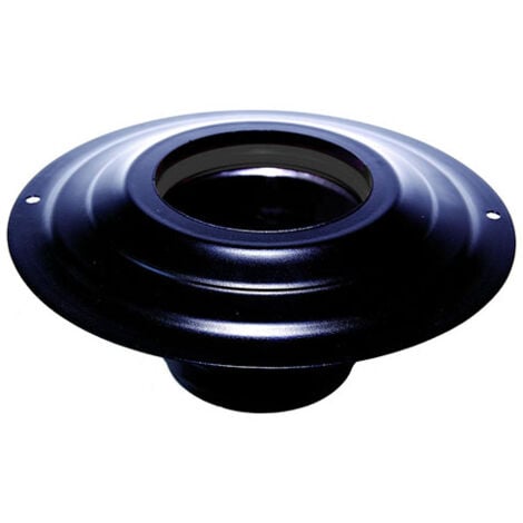 MBM Rosace avec coffre DN 80 mm d. exterieur 230 mm. en acier inoxydable peint noir pour poele a granules ou a bois tube noir ce Made in Italy