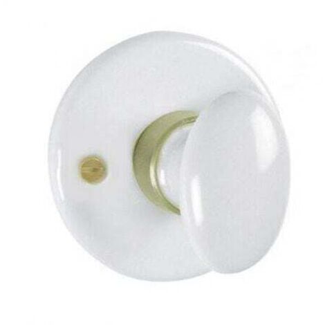 Rosace avec poignée à bouton et bec-de-cane en porcelaine 1PC