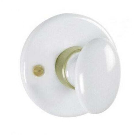 Rosace avec poignée à bouton et bec-de-cane en porcelaine 1PC