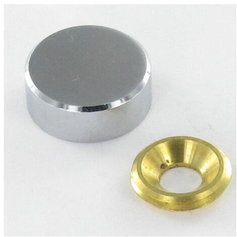Rosace cyndrique ou cache vis (1 rosace et 1 cuvette de vis) Laiton chrome Diamètre 15 Pour Vis M5-1 pièce