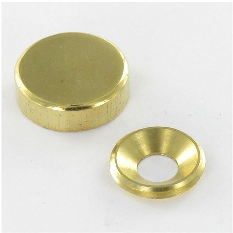 Rosace cyndrique ou cache vis (1 rosace et 1 cuvette de vis) Laiton Diamètre 18 Pour Vis M5-1 pièce