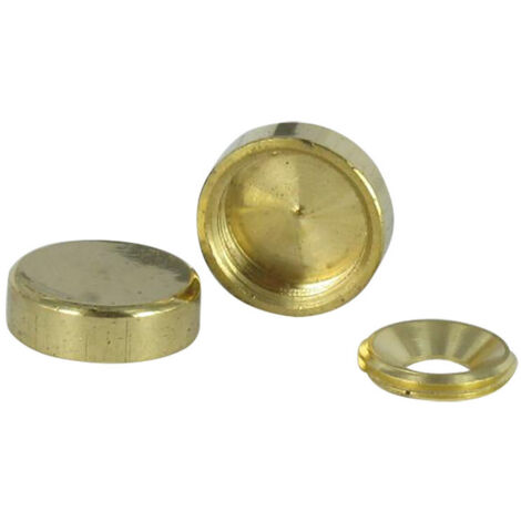 Rosace cyndrique ou cache vis (1 rosace et 1 cuvette de vis) Laiton nickelé Diamètre 15 Vis 3 à 4.5-1 pièce